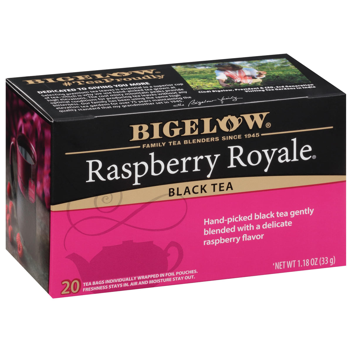 Bigelow Raspberry Royale Black Tea Bags — Caffeinated, 20 Count (Pack of 6)