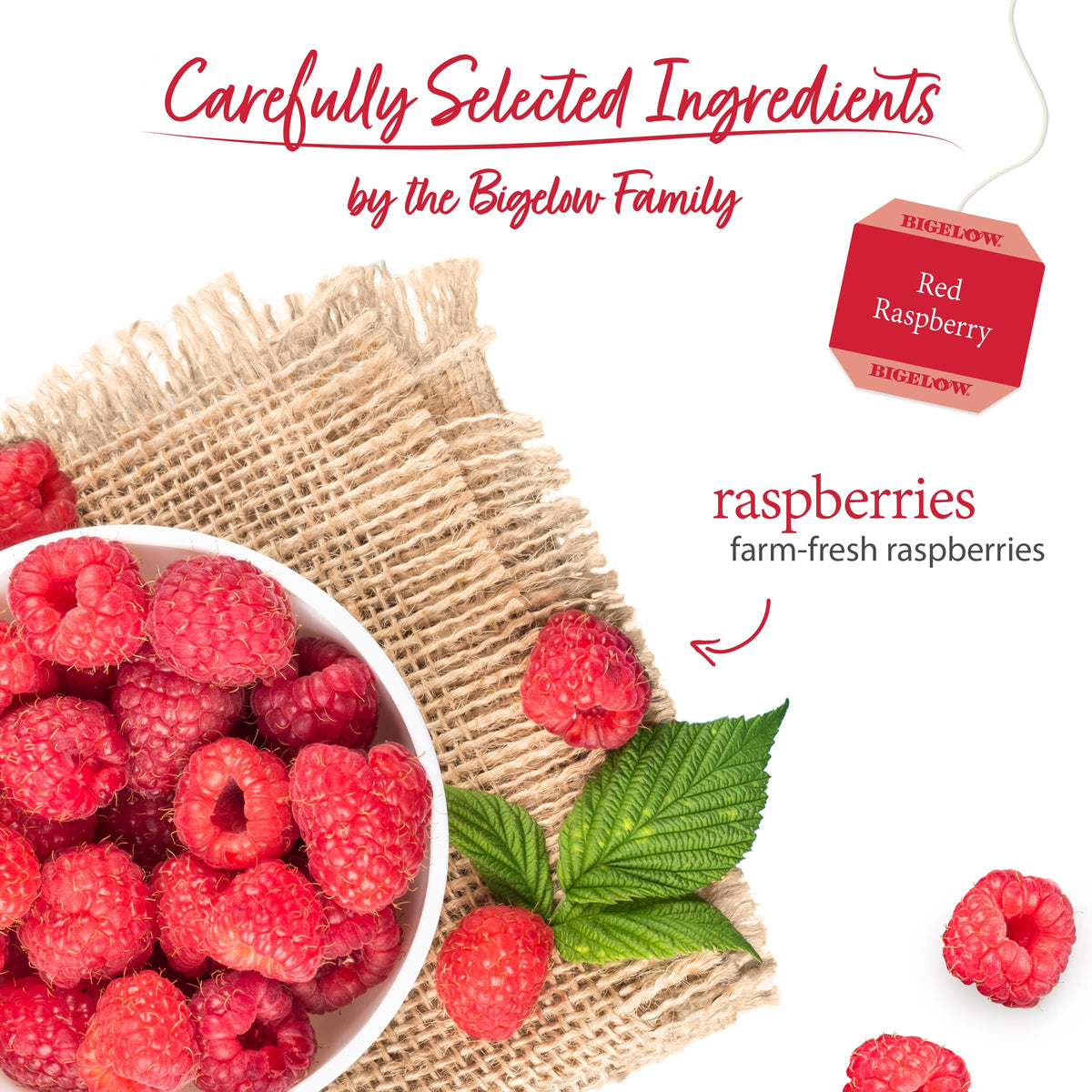 Bigelow Tea Red Raspberry Herbal Tea – Caffeine Free, 120 Tea Bags (Pack of 6)