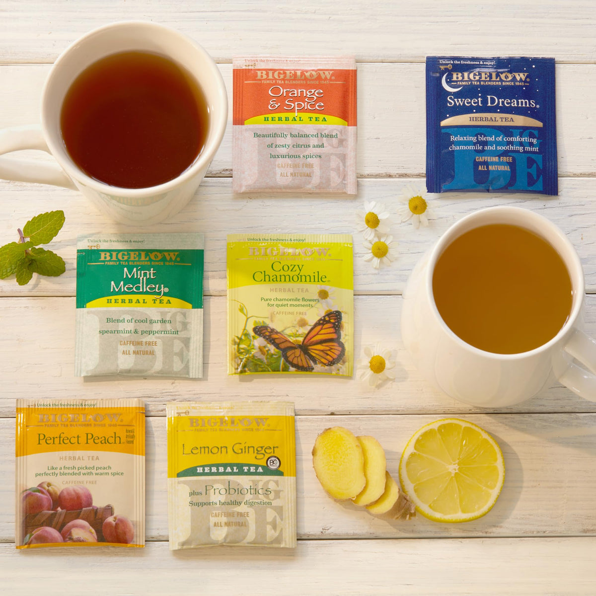 Bigelow Tea Caffeine Free 6-Flavor Herbal Variety Pack | 118 Bags
