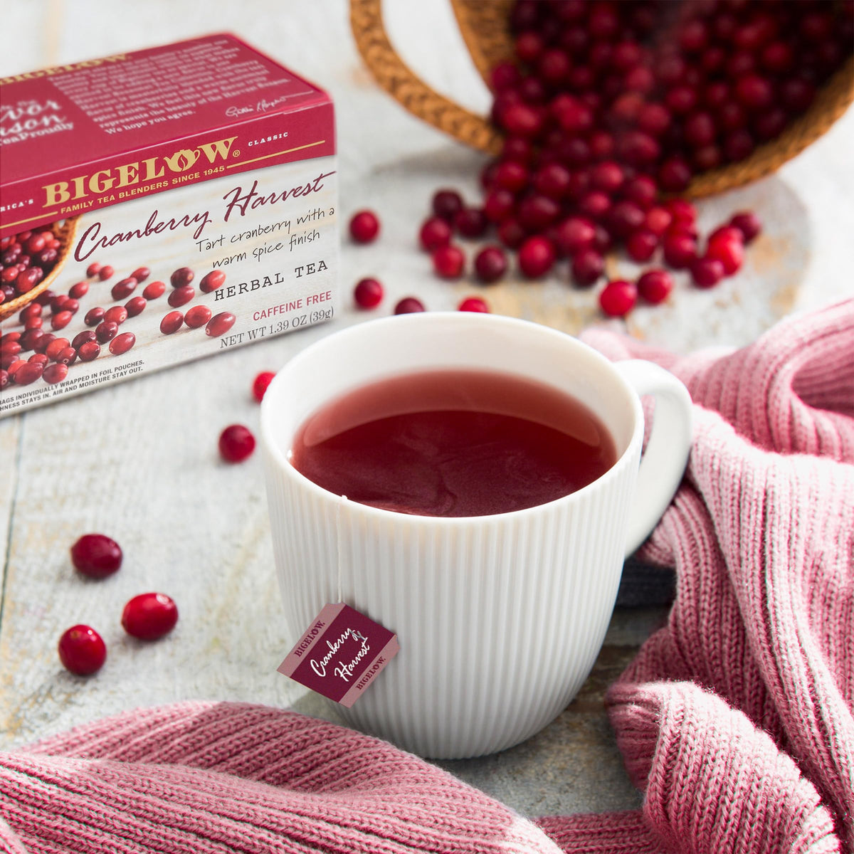 Bigelow Tea Cranberry Harvest Herbal Tea — Caffeine Free, Cranberry & Spice, 108 Bags (Pack of 6)