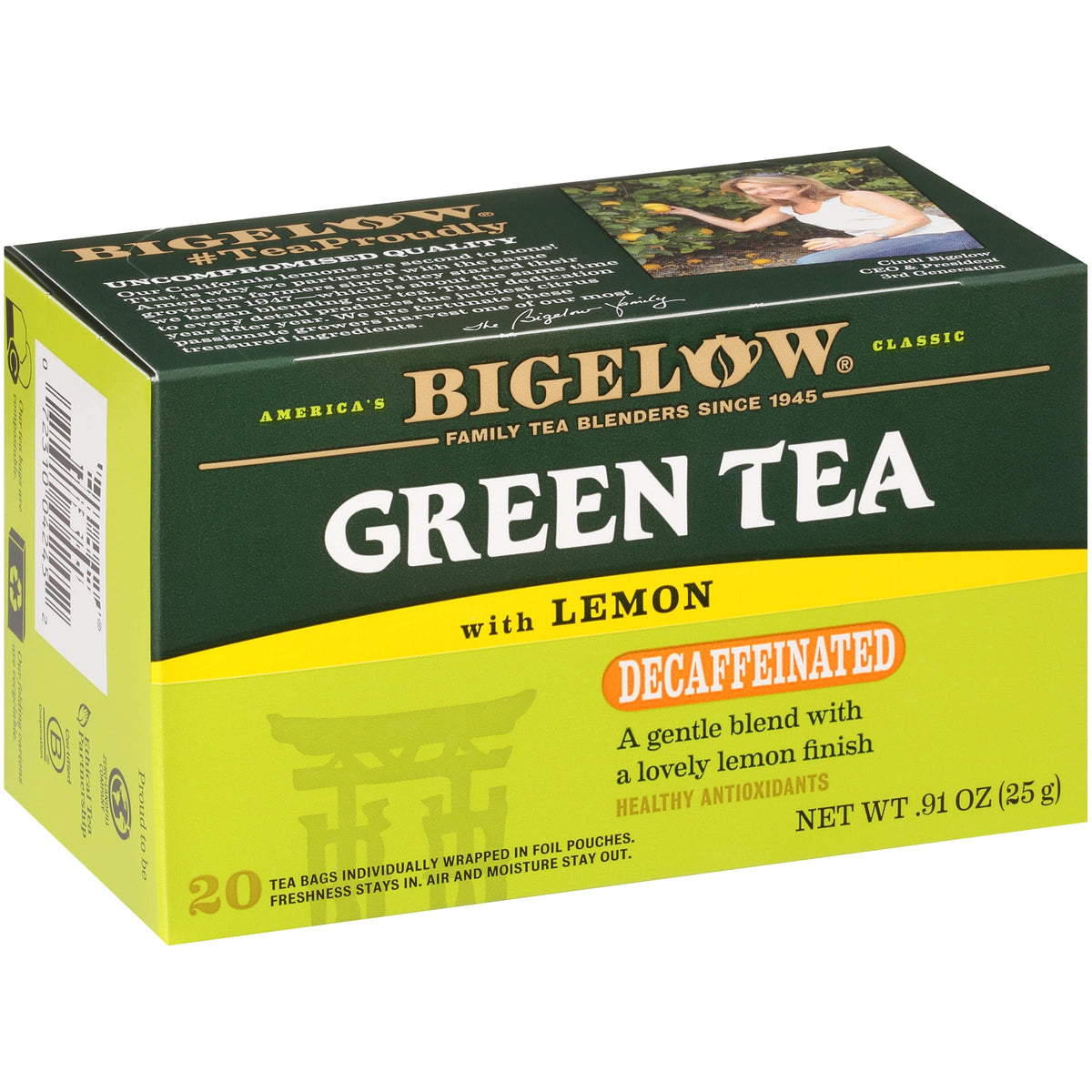 Bigelow Tea Decaffeinated Green Tea with Lemon – 120 Tea Bags (Pack of 6)