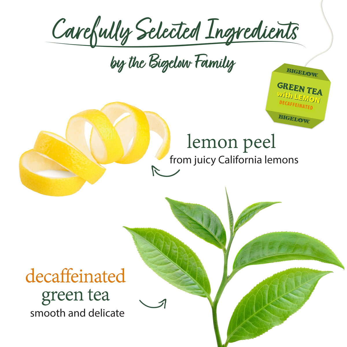 Bigelow Tea Decaffeinated Green Tea with Lemon – 120 Tea Bags (Pack of 6)