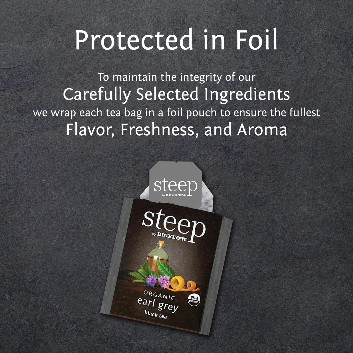 Steep by Bigelow Organic Earl Grey Black Tea – Pack of 6, 120 Total Tea Bags