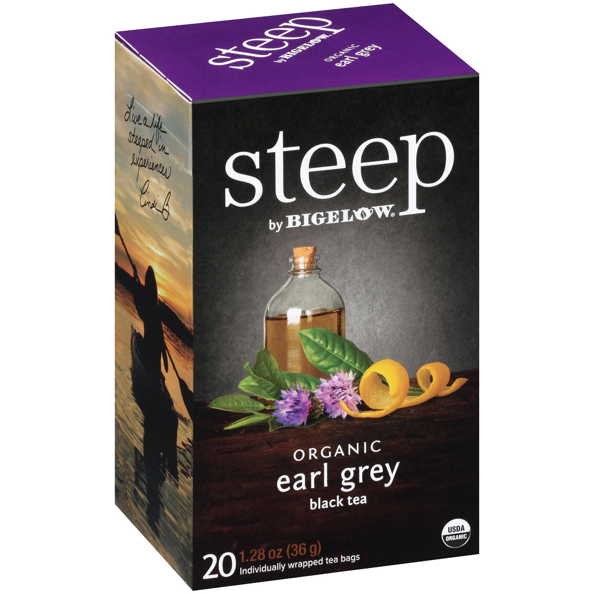 Steep by Bigelow Organic Earl Grey Black Tea – Pack of 6, 120 Total Tea Bags