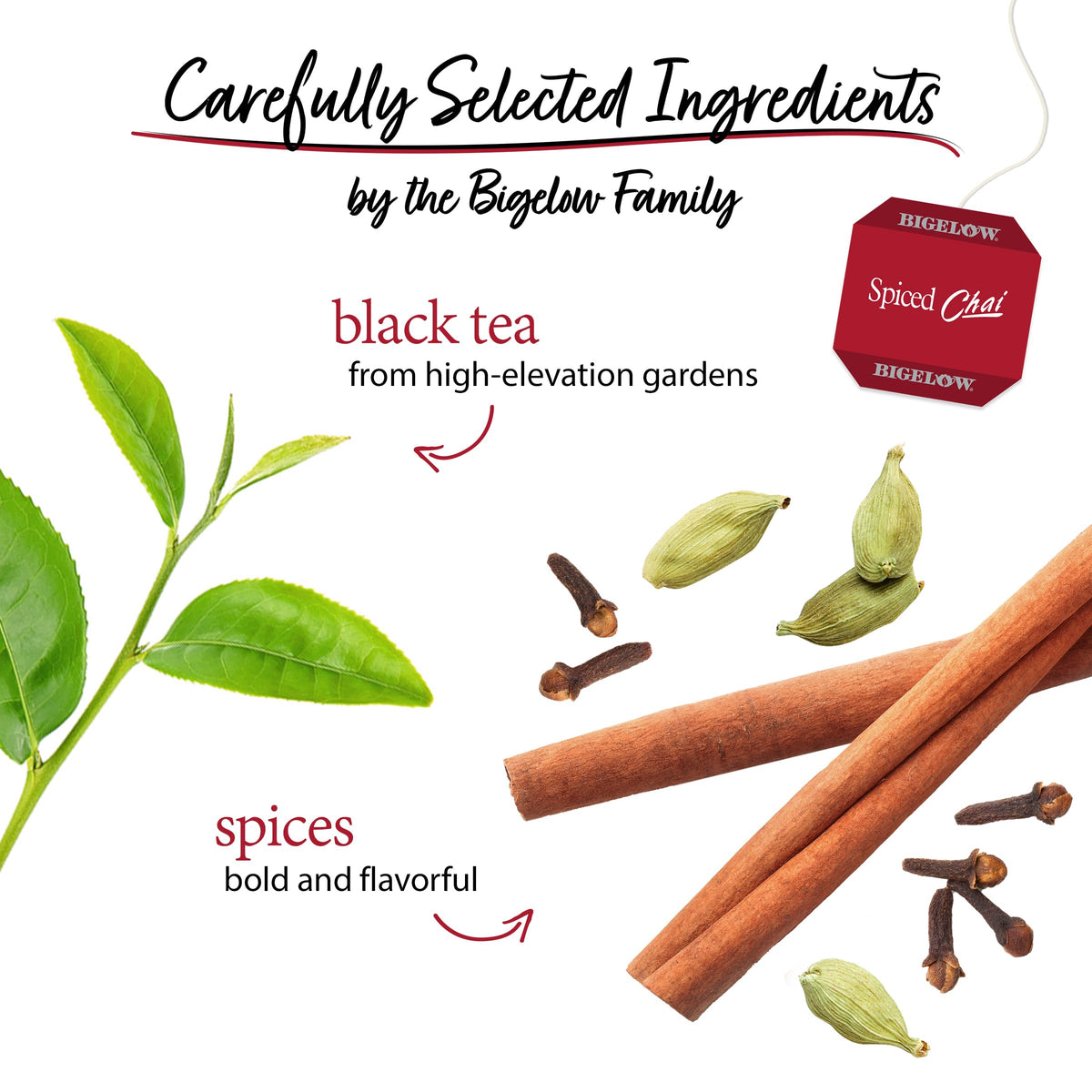 Bigelow Tea Spiced Chai Black Tea – Caffeinated, 120 Bags (6 Boxes)