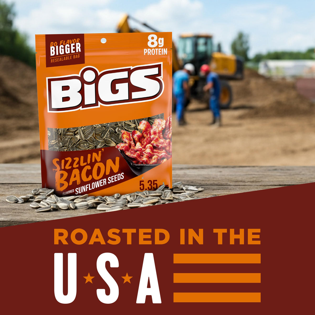 BIGS Sizzlin' Bacon Sunflower Seeds – Jumbo 5.35 oz Bags, Pack of 12 | Keto-Friendly Snack