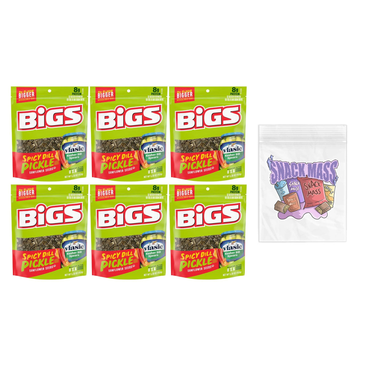 BIGS Vlasic Spicy Dill Pickle Flavored Sunflower Seeds – 6-Pack, 5.35 oz Each | Supply Syndicate