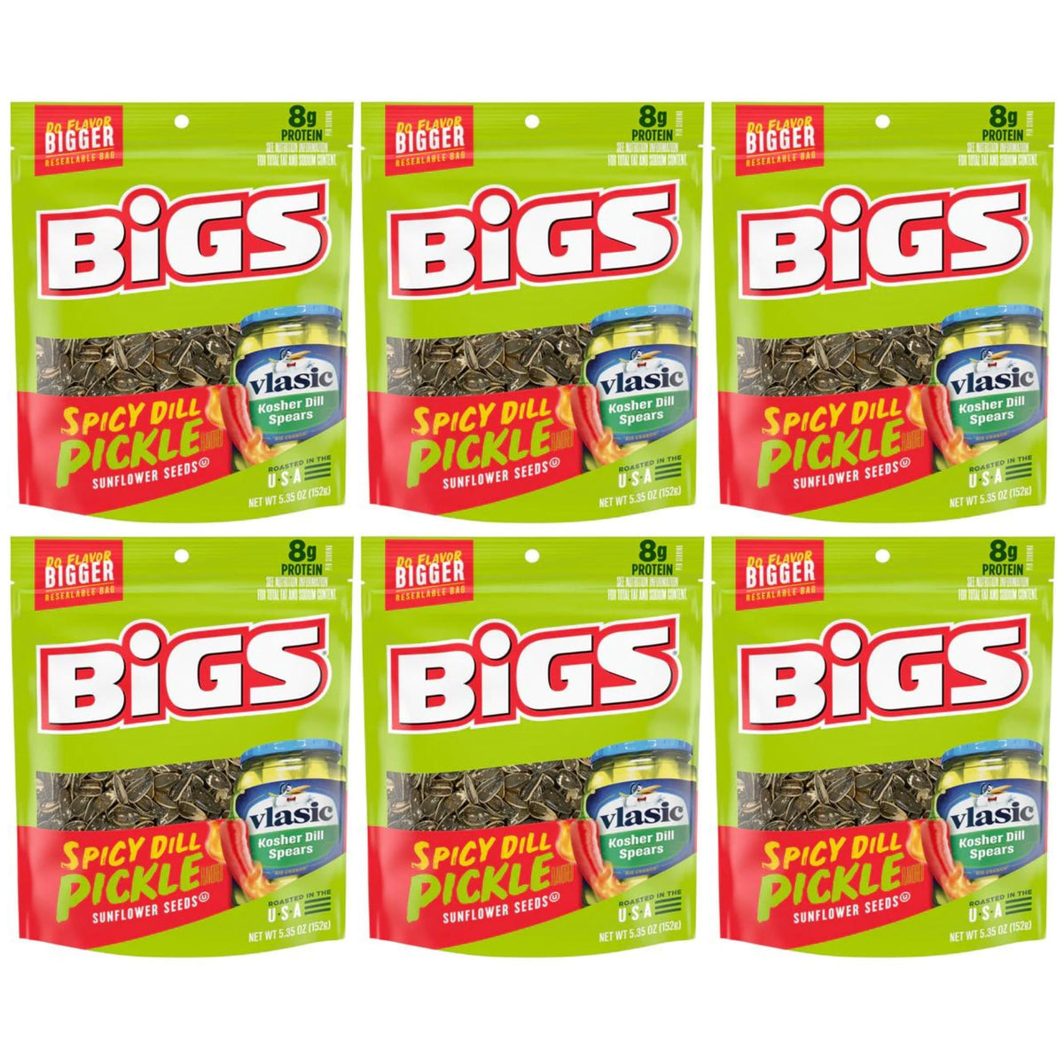 BIGS Vlasic Spicy Dill Pickle Flavored Sunflower Seeds – 6-Pack, 5.35 oz Each | Supply Syndicate