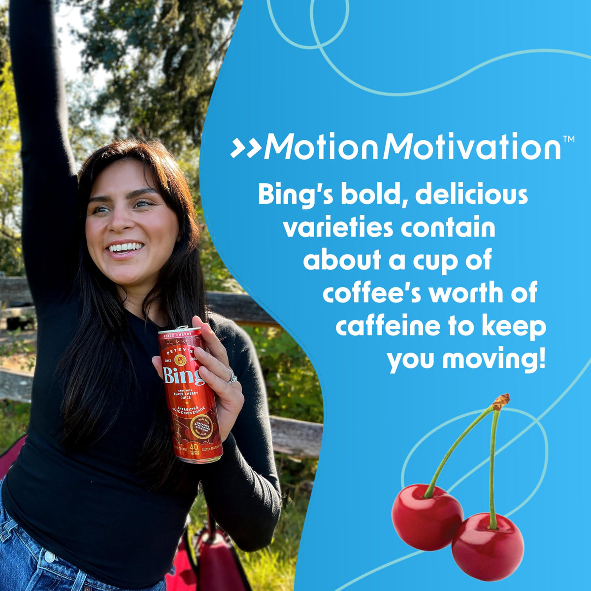 Bing Energizing Juice Beverage – Original Cherry, Real Juice, 12oz Cans (12-Pack)