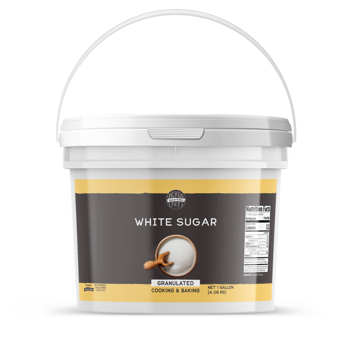 Birch & Meadow Granulated White Sugar – 1-Gallon Bulk (144 oz)