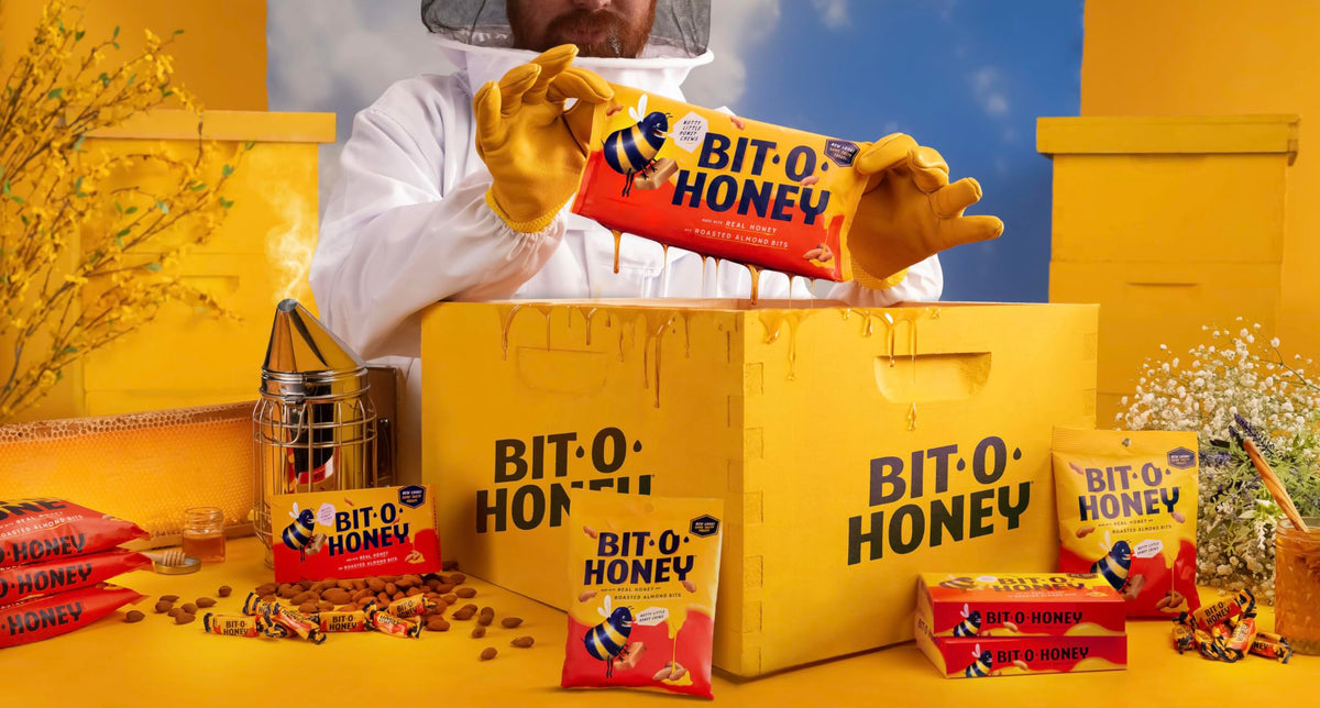 Bit-O-Honey Candy - Gluten-Free Honey Taffy with Roasted Almond Bits | 5 LBS Bulk