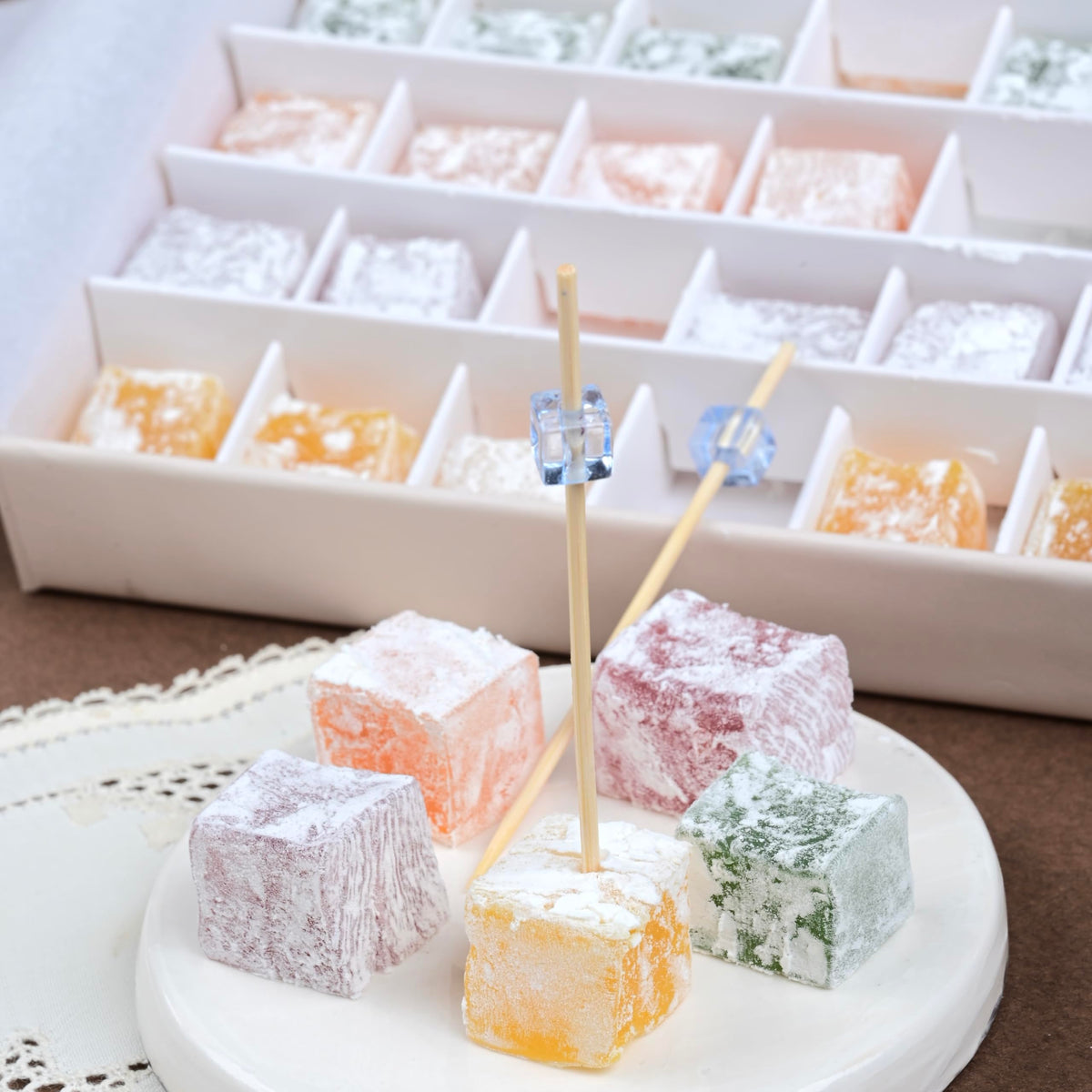 Biteyz Original Turkish Delight — Vegan Gourmet Gift Box with 36 Assorted Fruit Candies