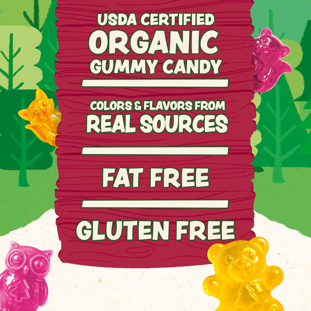 Black Forest Organic Forest Friends Gummies — 65 Count, Real Fruit Juice, Gluten Free & Fat Free, 0.8 oz Pouches