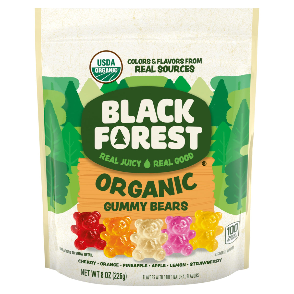 Black Forest Organic Gummy Bears Candy — 8 oz Bags (Pack of 6)