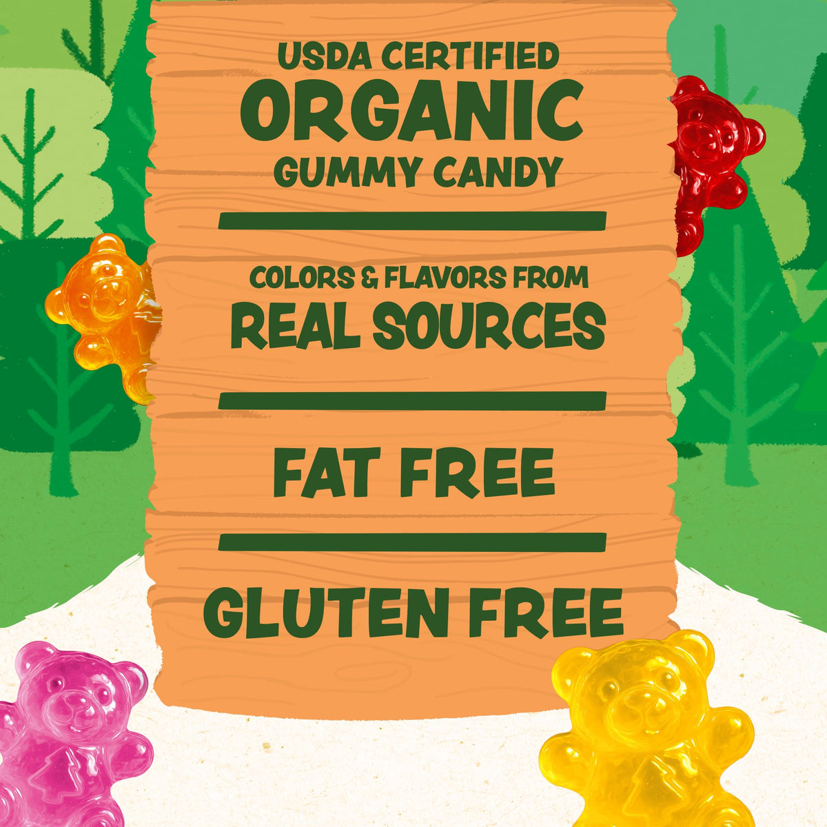 Black Forest Organic Gummy Bears Candy — 8 oz Bags (Pack of 6)