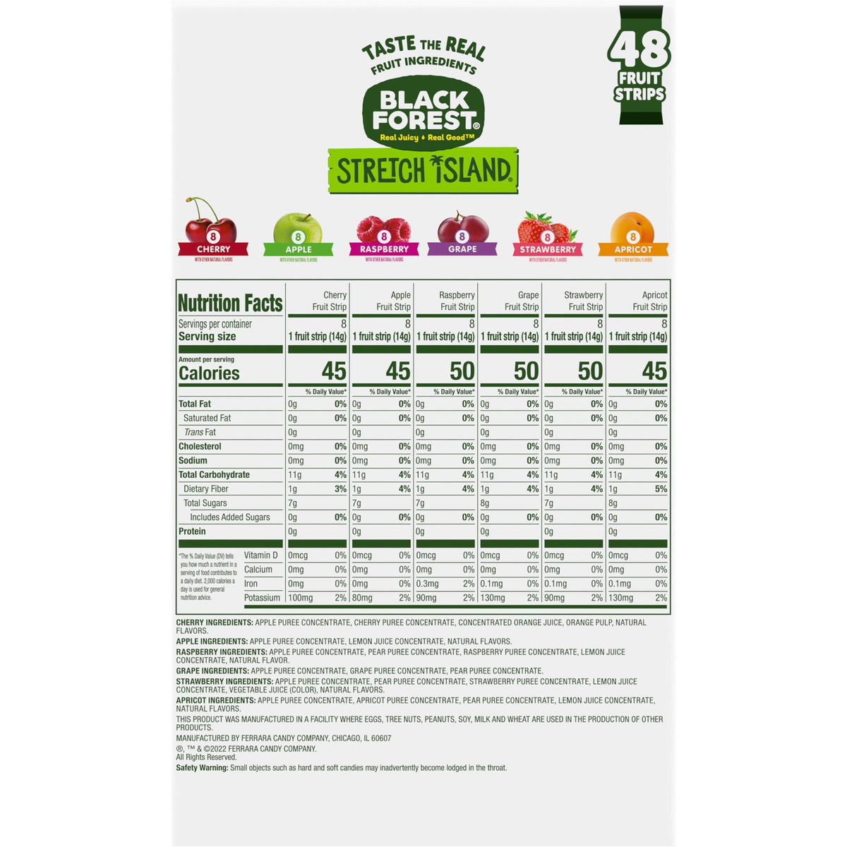 Black Forest Stretch Island Fruit Strips – 48 ct, 0g Added Sugar, Non-GMO