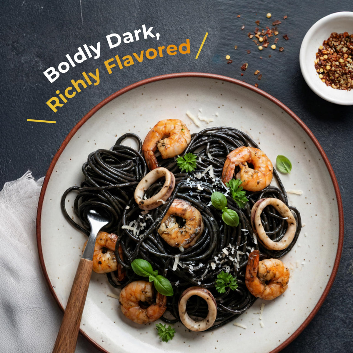 Black Hut Squid Ink Powder 6.4oz – Black Ink for Pasta, Risotto, Pizza | Halal
