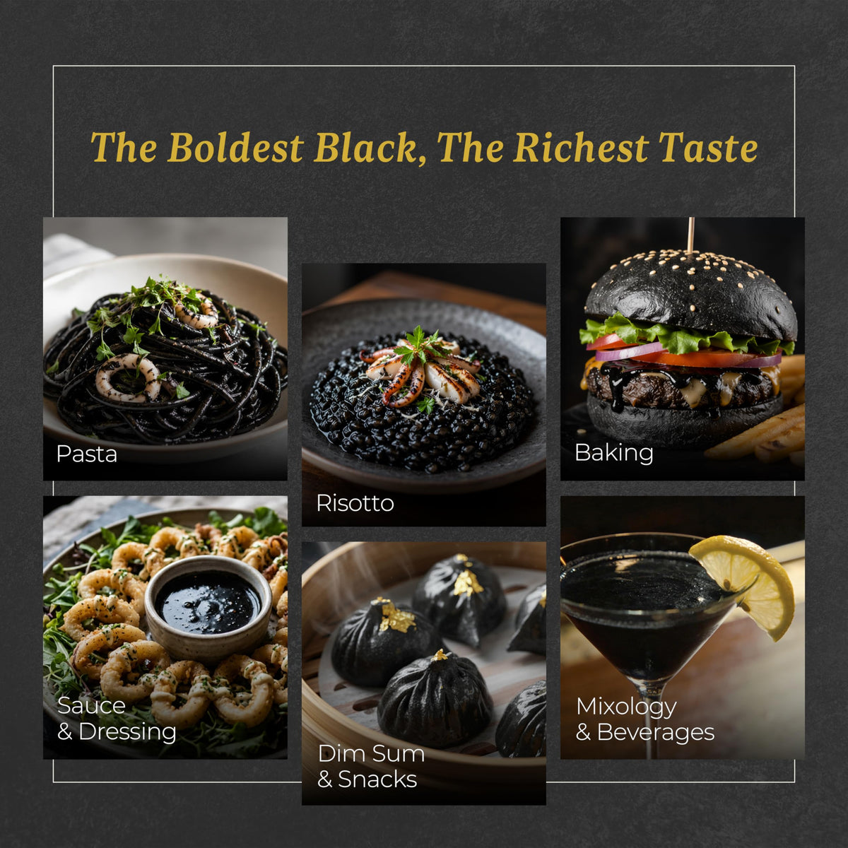 Black Hut Squid Ink Powder 6.4oz – Black Ink for Pasta, Risotto, Pizza | Halal