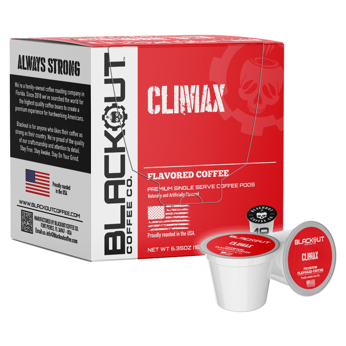 Blackout Coffee CLIMAX Amaretto, Irish Cream & Kahlua Pods – Premium Arabica, Smooth Flavor | 18 Count