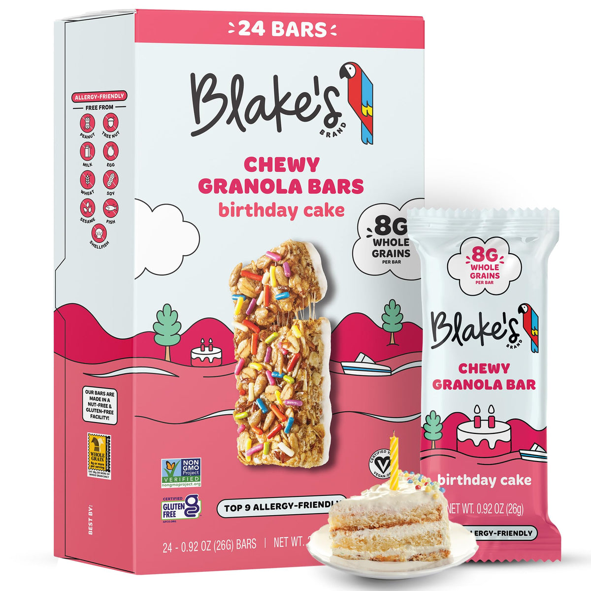 Blake's Seed Based Chewy Granola Bars — Birthday Cake (24 Count) | Vegan, Gluten Free, Nut Free