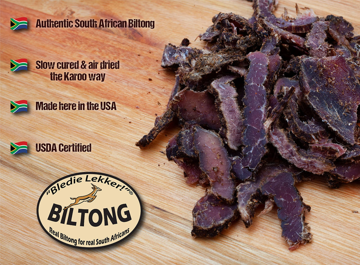 Bledie Lekker Biltong Sliced 8oz – Real South African Style Beef Snack