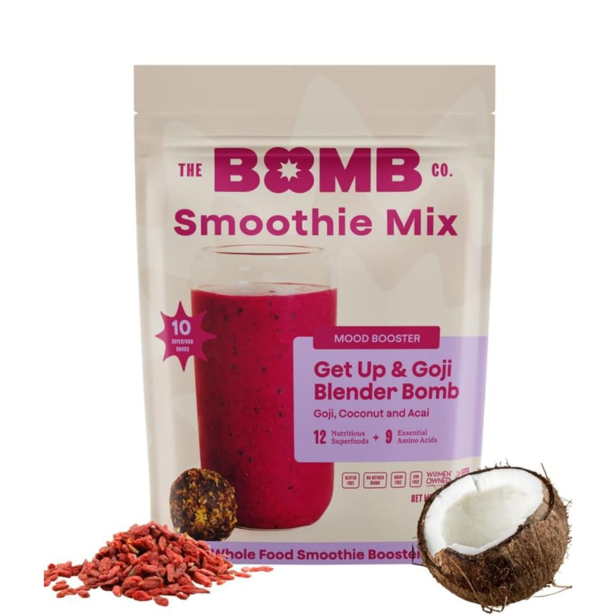 Blender Bombs Get Up & Goji – Plant-Based Superfood Blender Bomb for Smoothies