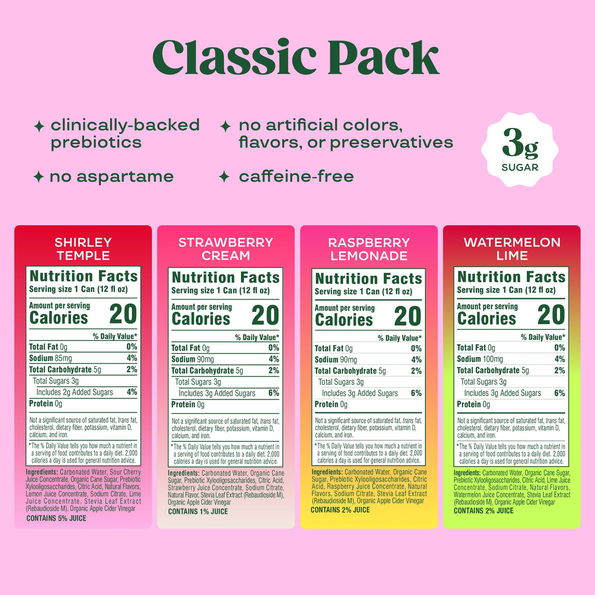 Bloom Pop Prebiotic Soda 12 Pack – 12oz Cans, Low Calorie, Caffeine-Free
