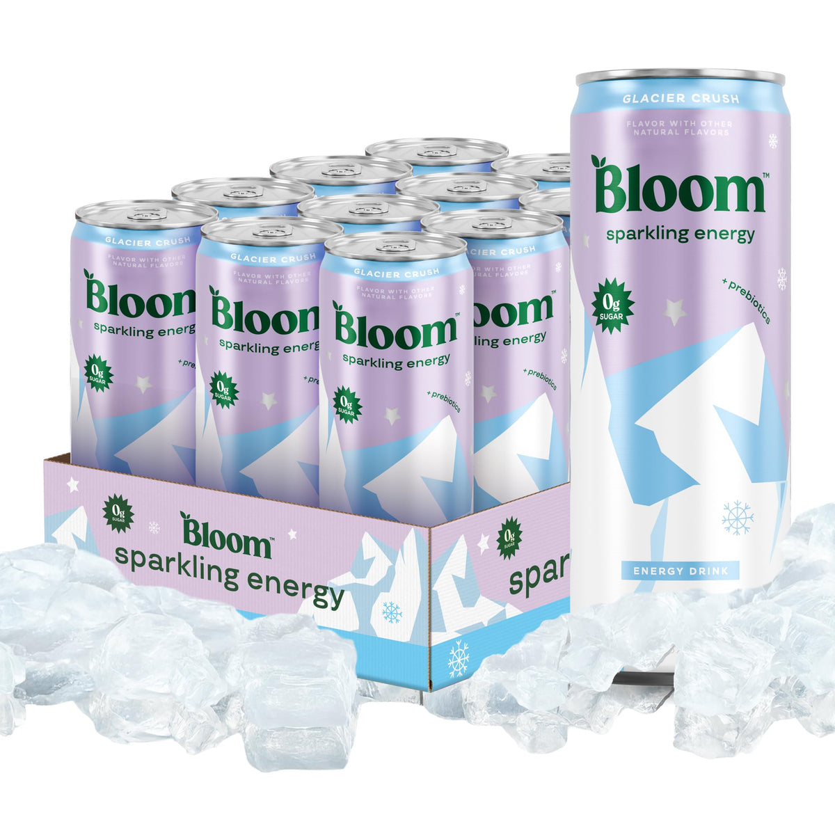 Bloom Nutrition Sparkling Energy Glacier Crush — Zero Sugar, 180mg Natural Caffeine