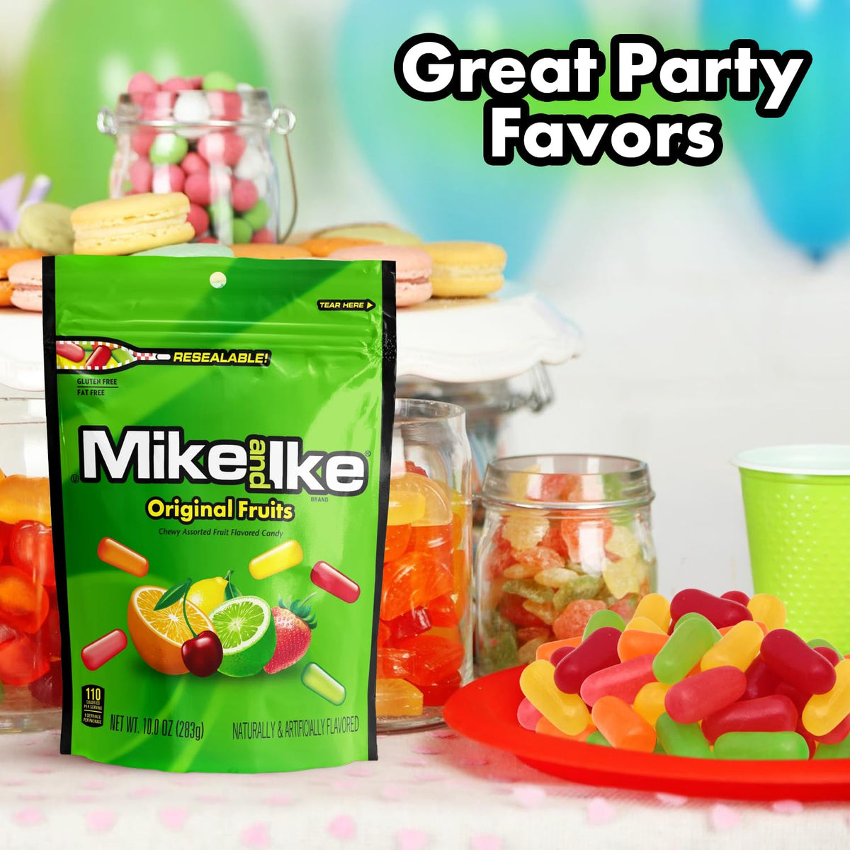 Bloom's Mike and Ike Original Fruits Candy — 4-Pack, 10 oz Each, Movie Theater Box