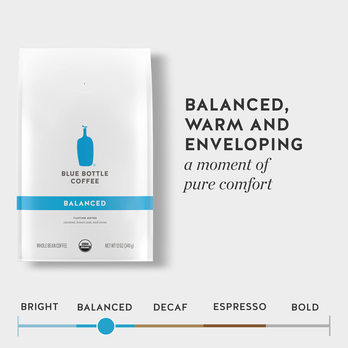 Blue Bottle Whole Bean Organic Coffee – Balanced, Medium Roast, 12 oz (Pack of 6)