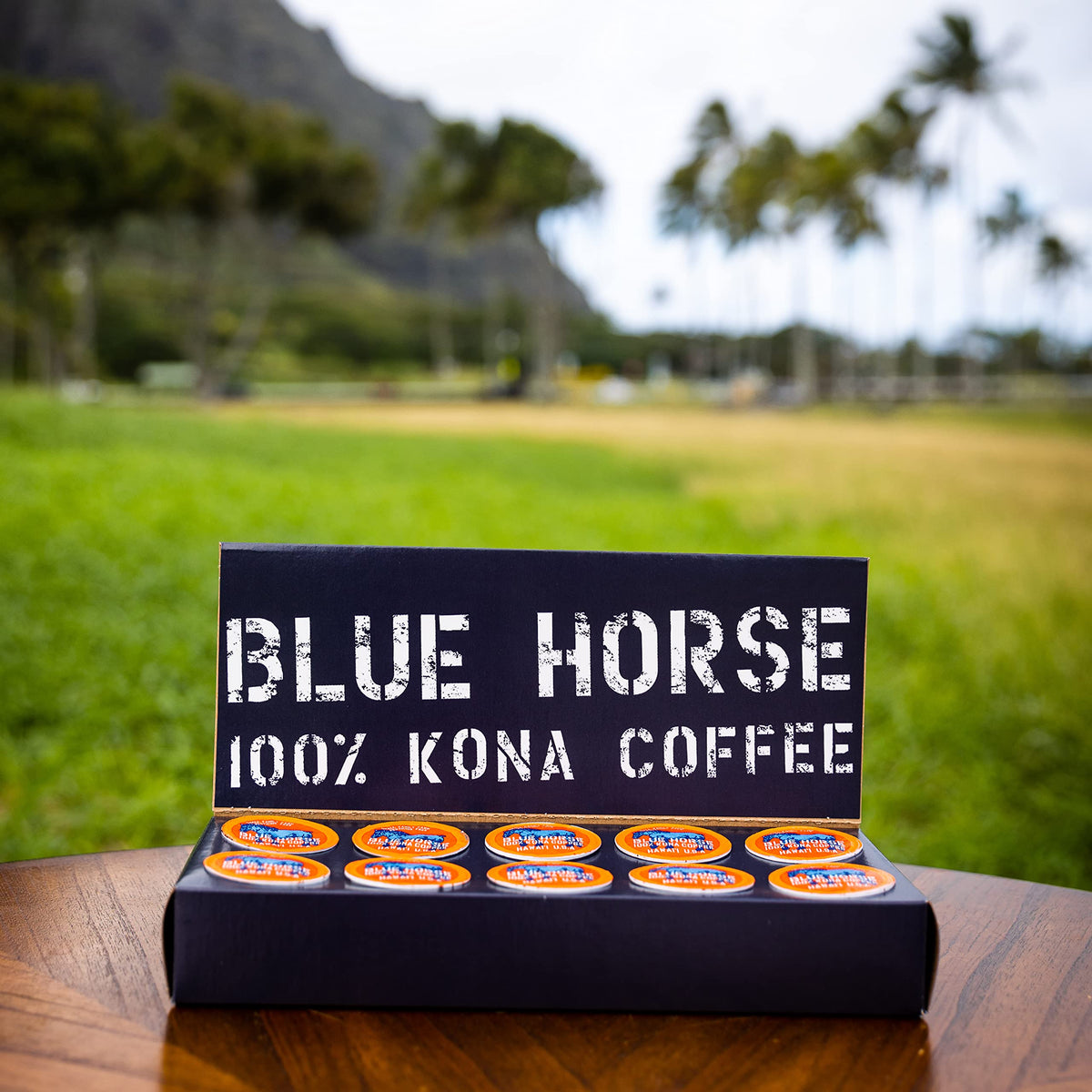 Blue Horse Kona Coffee Pods - 100% Kona, Medium Roast, 10ct, Keurig 2.0 Compatible, Farm-Fresh Arabica from Hawaii