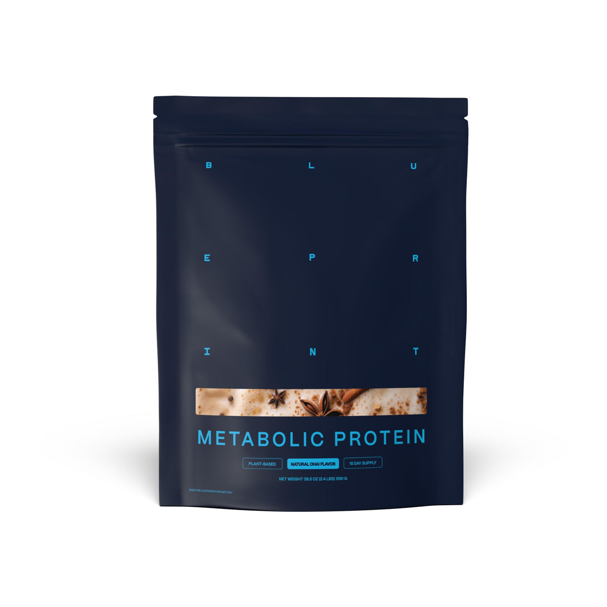 Blueprint Bryan Johnson Vegan Protein Meal Replacement – 30g Protein per Serving, Chai Flavor, 15 Servings