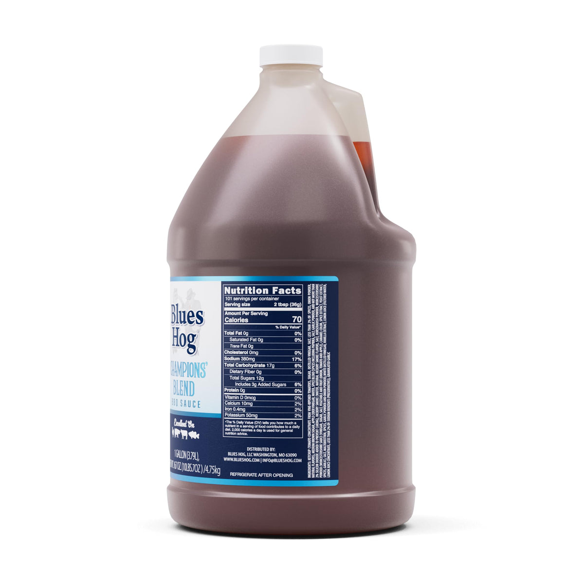 Blues Hog Champions' Blend BBQ Sauce – Sweet, Smokey & Tangy (128 oz) – All-Natural, Gluten-Free, Made in USA