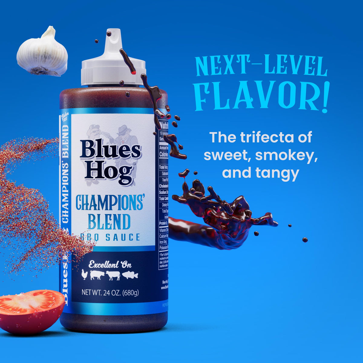 Blues Hog Champions' Blend BBQ Sauce – Sweet, Smokey & Tangy (128 oz) – All-Natural, Gluten-Free, Made in USA