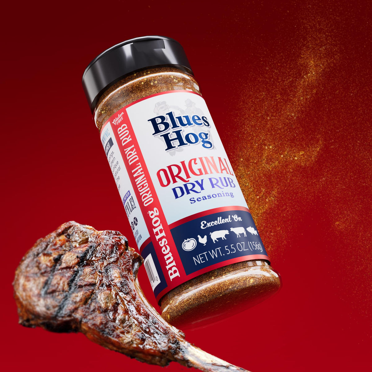 Blues Hog Original Dry Rub Seasoning – Southern Spice, Gluten-Free, All-Natural, USA-Made 26oz