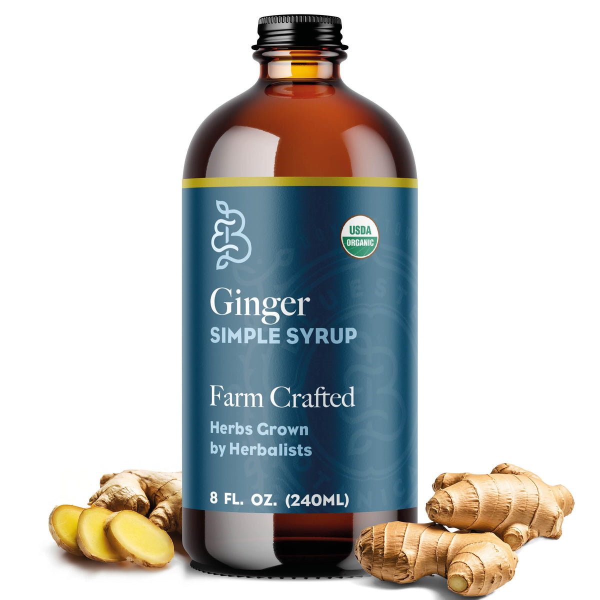 Bluestem Botanicals Organic Ginger Simple Syrup – 8 oz Cocktail & Mocktail Mixer