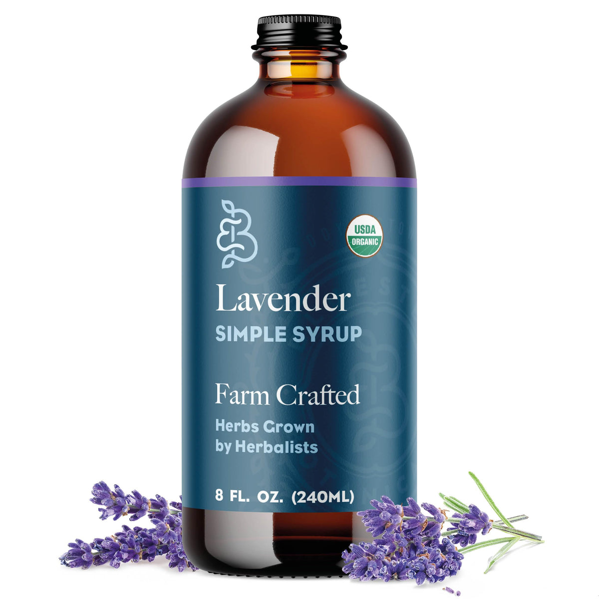 Bluestem Botanicals Organic Lavender Simple Syrup – 8 oz for Cocktails & Mocktails