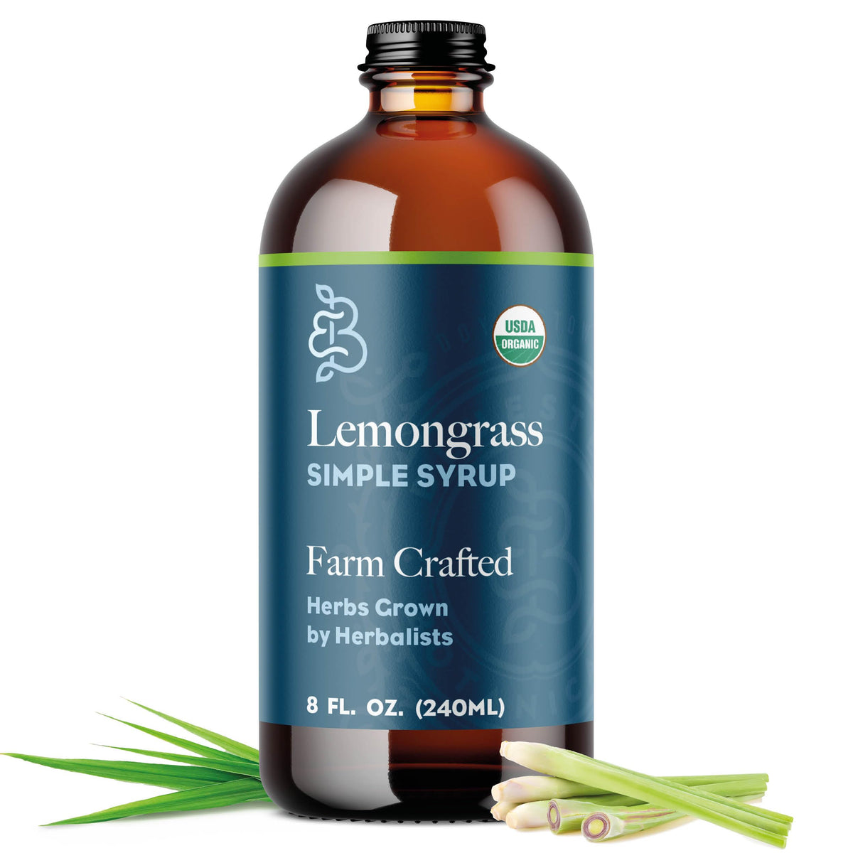 Bluestem Botanicals Organic Lemongrass Simple Syrup – 8 oz for Cocktails & Mocktails
