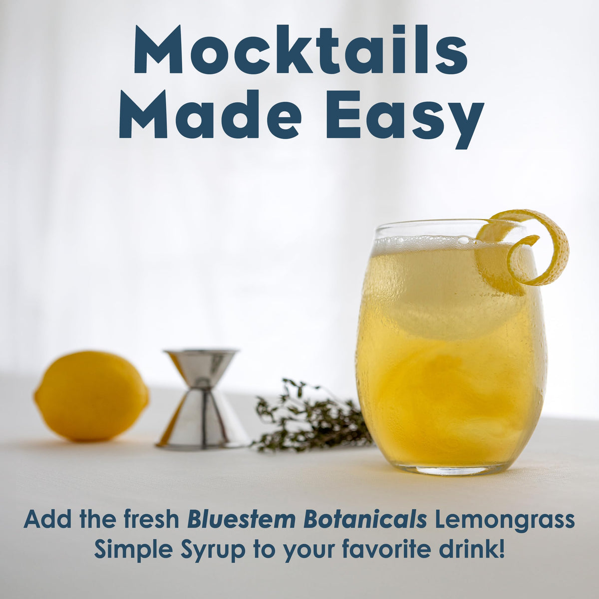 Bluestem Botanicals Organic Lemongrass Simple Syrup – 8 oz for Cocktails & Mocktails
