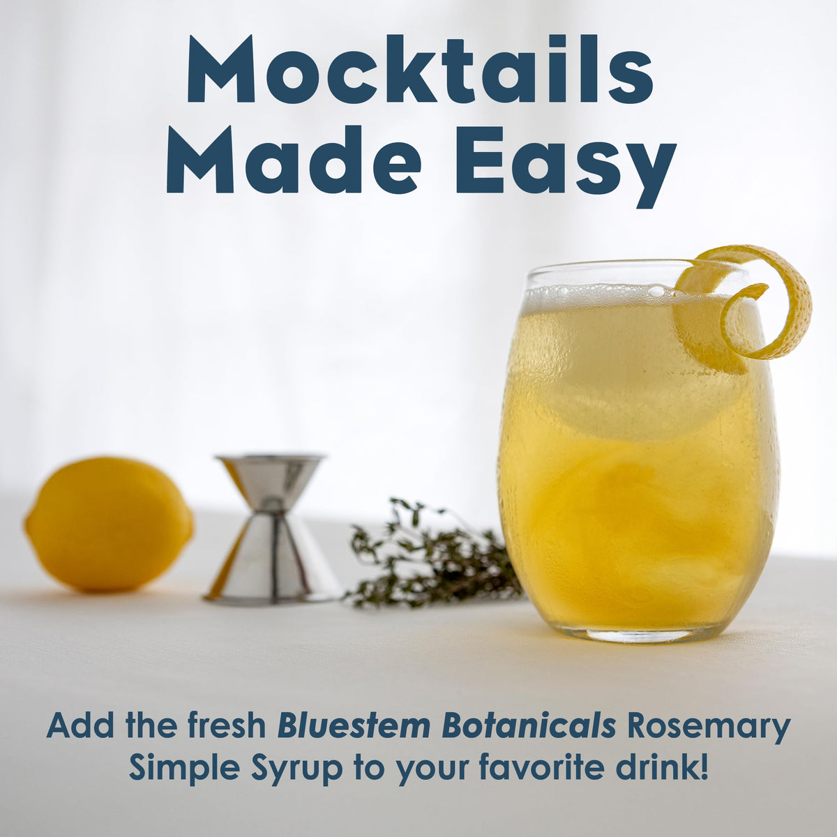 Bluestem Botanicals Organic Rosemary Simple Syrup — 8 oz | Cocktail & Mocktail Mixer