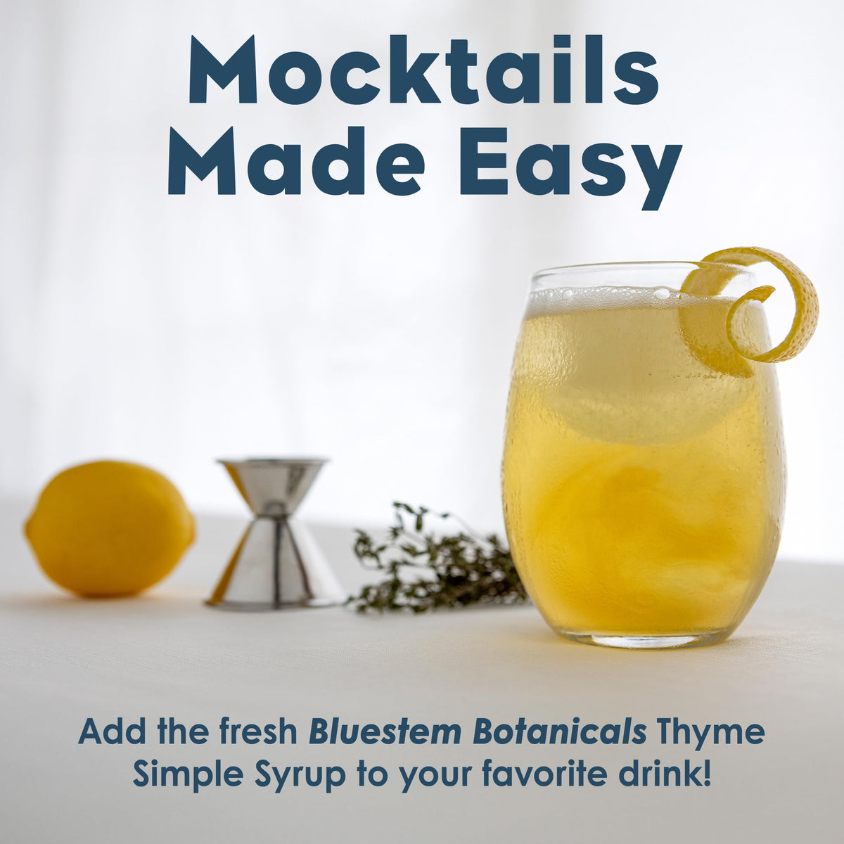 Bluestem Botanicals Organic Thyme Simple Syrup – 8 oz for Cocktails & Mocktails