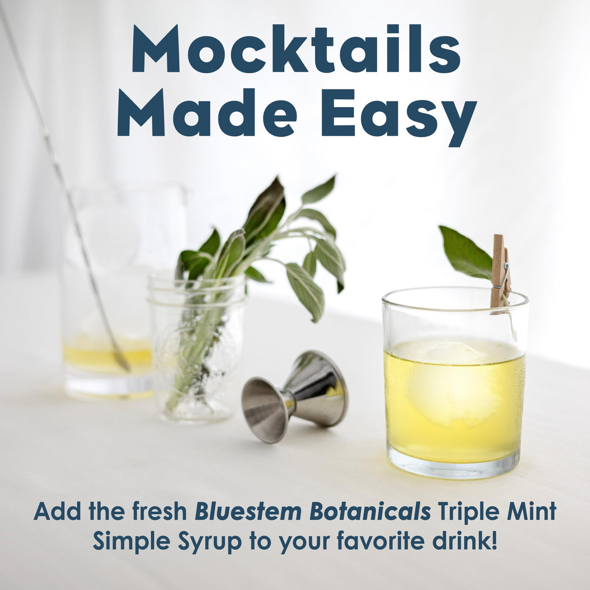 Bluestem Botanicals Organic Triple Mint Simple Syrup – 8 oz for Cocktails & Mocktails