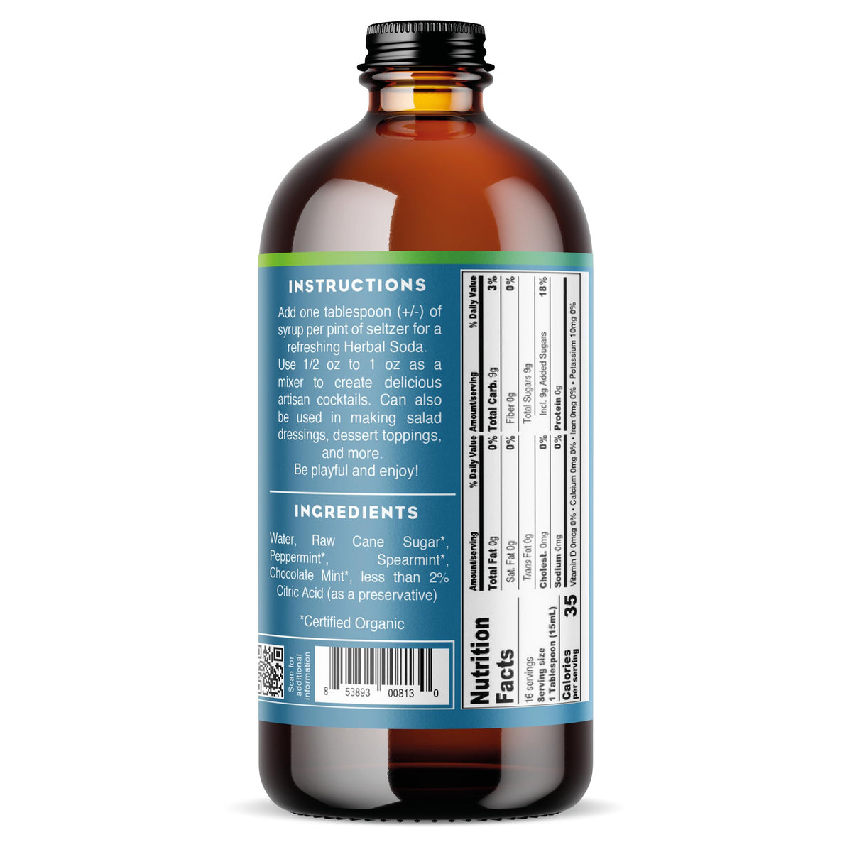 Bluestem Botanicals Organic Triple Mint Simple Syrup – 8 oz for Cocktails & Mocktails