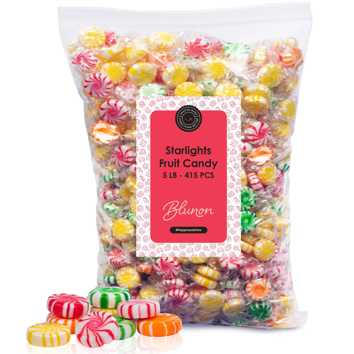 Blunon Starlight Hard Candy Bulk – 5 lb, 415 Pieces, Fruit Flavors