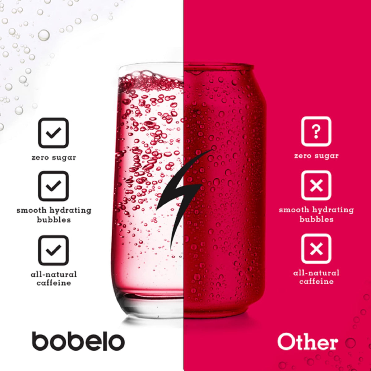 Bobelo Black Cherry Cream Energy Drink Mix – Sugar Free Electrolyte Powder with Caffeine (Guarana) – Hydration & Energy Boost – 15 Stick Packs