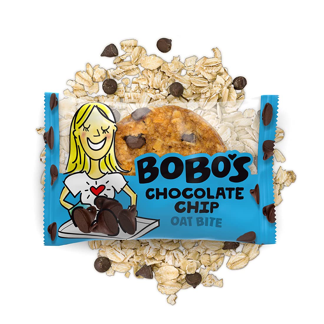 Bobo's Chocolate Chip Oat Bites – Gluten Free, Plant-Based Oat Snacks (30 Count)