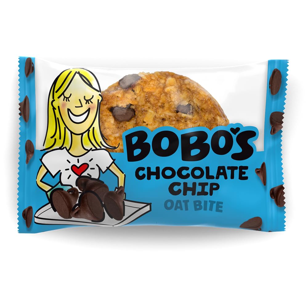 Bobo's Chocolate Chip Oat Bites – Gluten Free, Plant-Based Oat Snacks (30 Count)