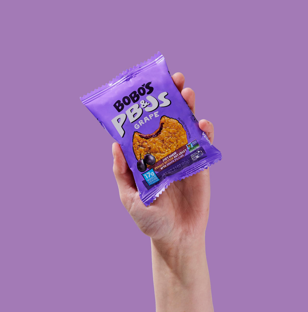 Bobo's Grape PB&J Oat Snacks – Gluten-Free, Plant-Based Bars (24 Snacks)