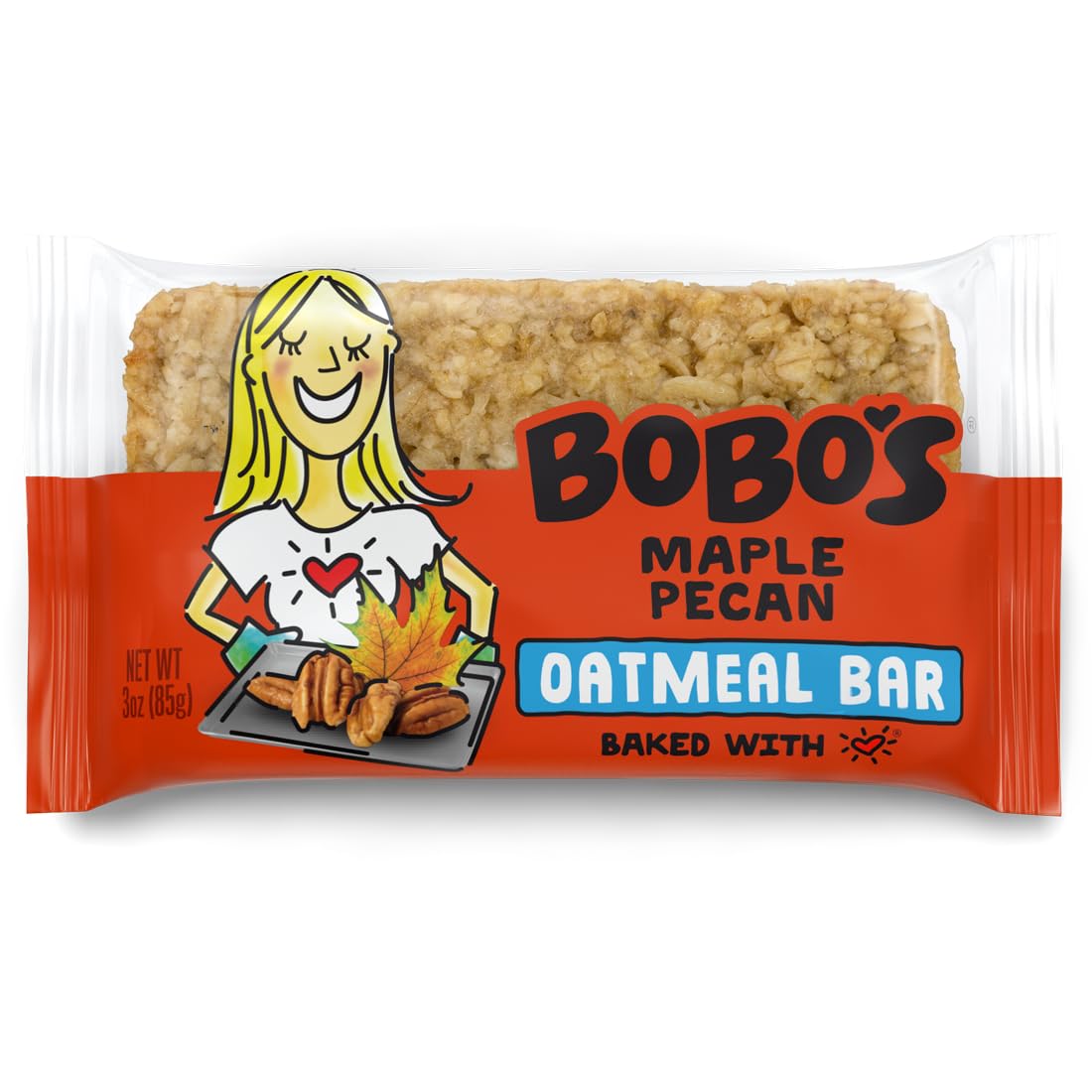 Bobo's Maple Pecan Oat Bars - Gluten Free, Plant-Based Whole Grain Oats, 12 Bars