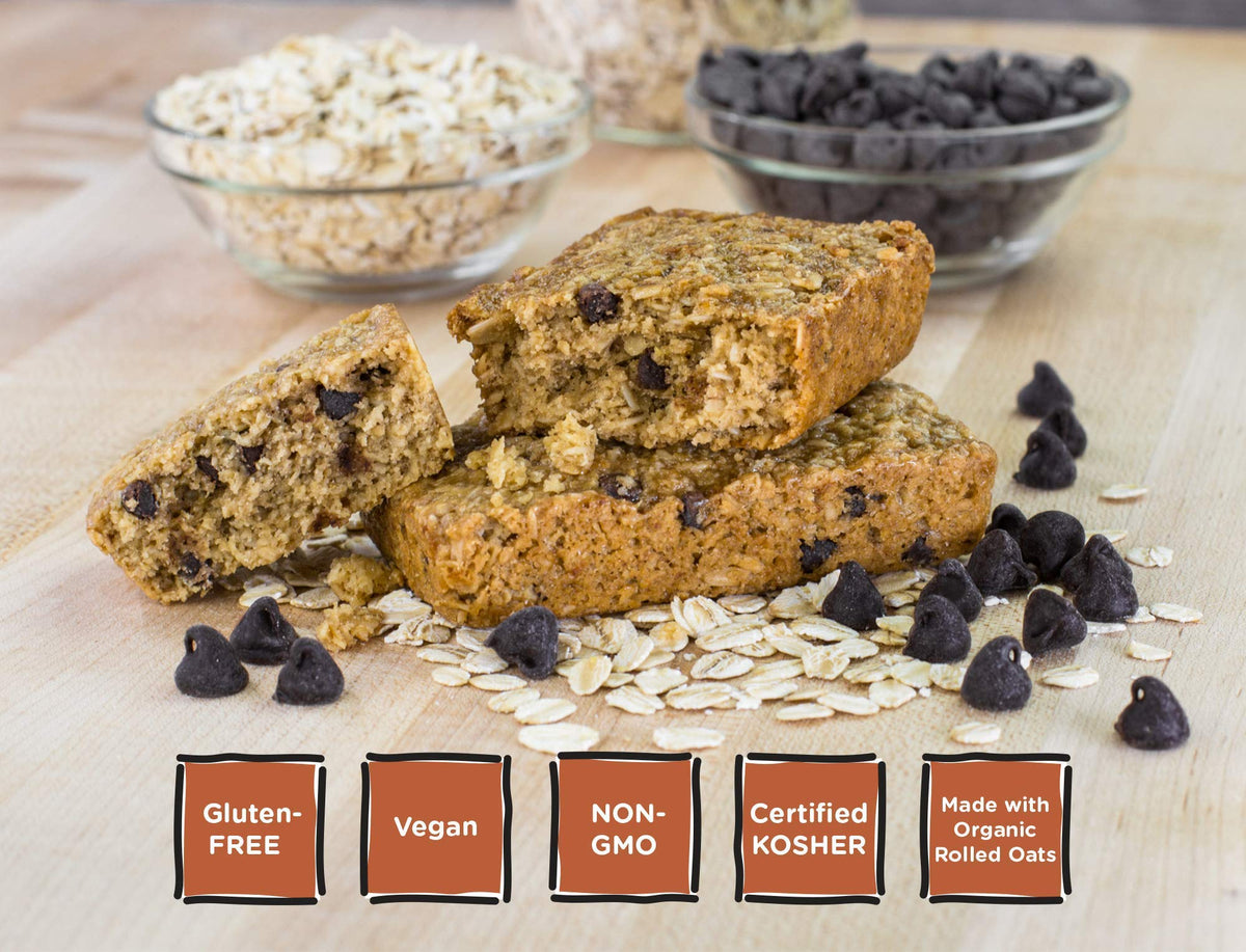 Bobo's Chocolate Chip Oat Bars — Gluten-Free, Plant-Based Whole Grain (12 Bars)
